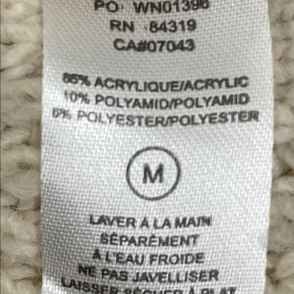 Evolution by Cyrus Cable Knit Cream Turtleneck Long Sleeve Sweater Sz M - Picture 11 of 11